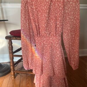 Forever 21 Pink Floral Long Sleeve Dress